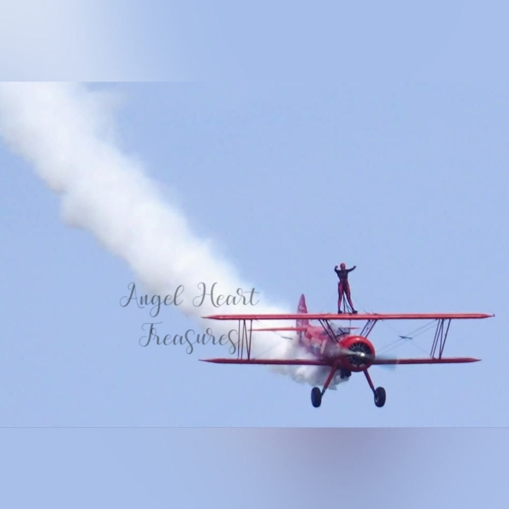 5x7 Original Photography Third Strike Wing Walkers Red Biplane Photo Print